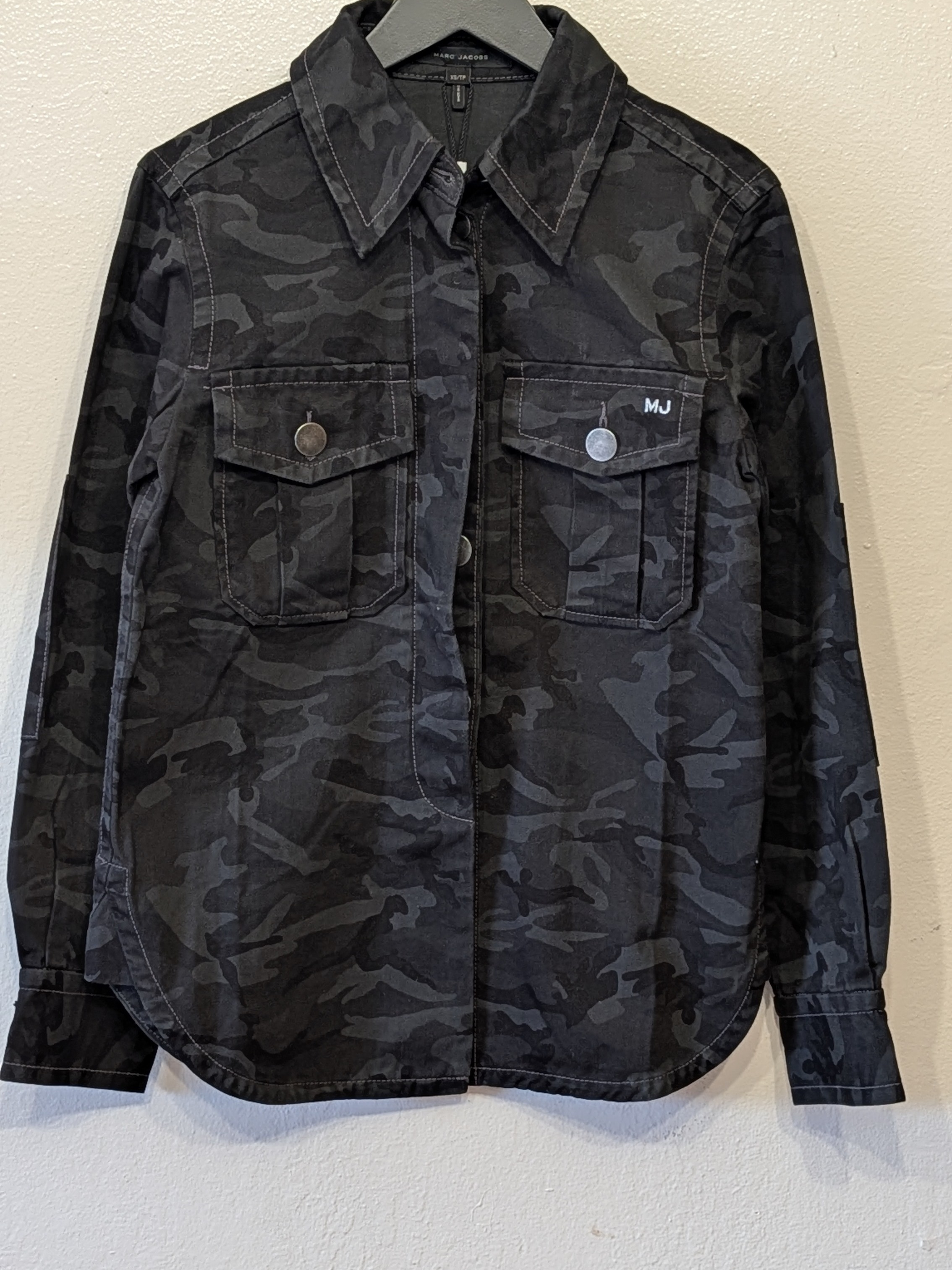 Marc Jacobs Black Camouflage Utility Shirt Jacket